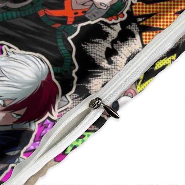 c24 My Hero Academia Påslakanset 3-delars Sängklädesset Mjukt Varmt Och Bekvämt Mjukt Sängset med 1 Påslakan Och 2 Örngott för Sovrum Alla S 200x200cm 78x78in