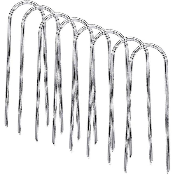 Trampolineplugger Heavy Duty Teltplugger, Galvaniserte U-ankre, 8 stk
