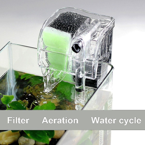 Filterpumpe 3-i-1 iltforsyning renser fisketank vandcirkulationsenhed til akvarium