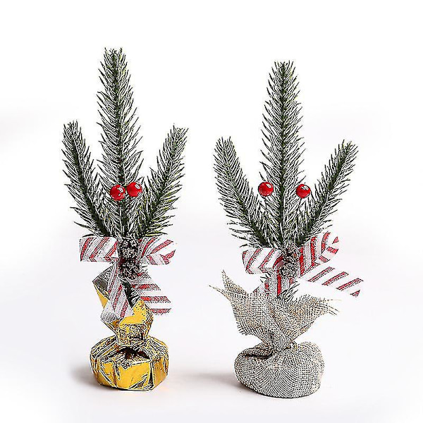 Mini juletre dekorasjon julepynt 4 stk grønn