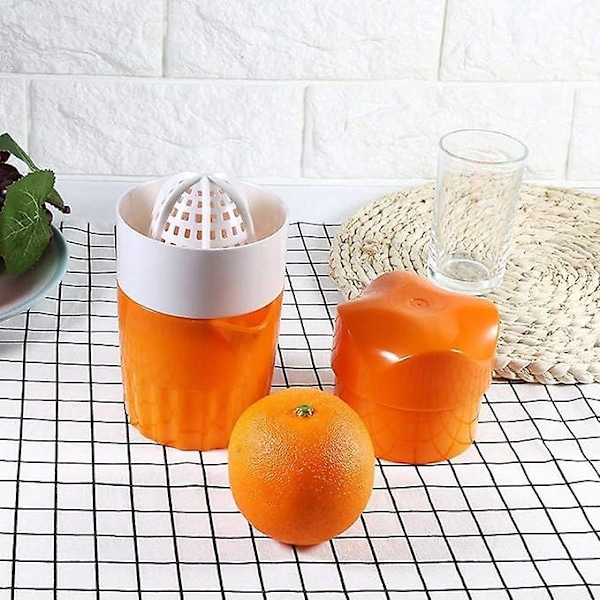 Citruspresser, Håndpresser, Bærbar (farve: Orange og hvid)