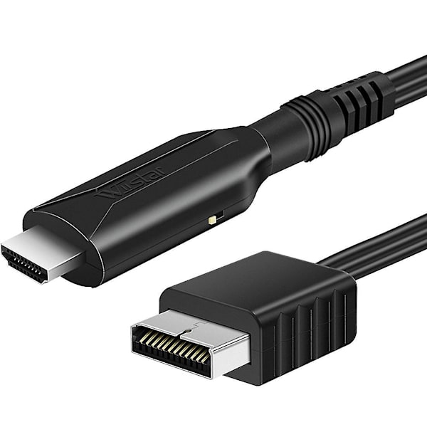 WIISTAR for PS2 til HDMI-kompatibel lyd- og videokonverteradapter, støtte for PS 1/2 for HDTV PC Full HD-kabeladapter Black