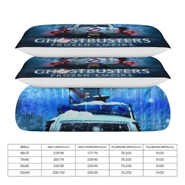x167 Ghostbusters 3-osainen vuodevaatesetti Lämmin ja mukava pehmeä pussilakanasetti, jossa 1 pussilakana ja 2 tyynyliinaa makuuhuoneeseen b167 135x200cm 53x78in