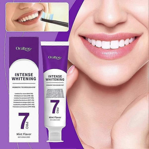 7-Pro Intensive Toothpaste, 7PRO Intense Whitening Toothpaste with 7 Probiotics, Stain Removal & Fresh Breath MSDRWIKEY 3pcs