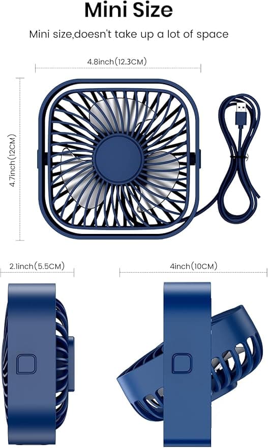 Bordventilator 2-pak Mini Personlig Bærbar Ventilator