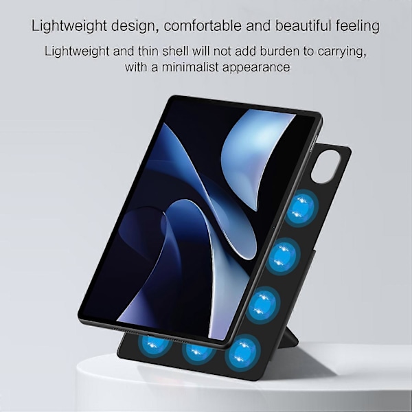Läderfodral för Huawei MatePad Air 12 (2024) med Origami-Stativ, Magnetiskt, Auto-Väcka/Sov Black