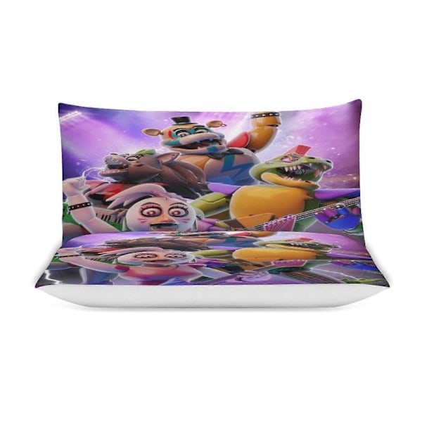x285 Five Nights at Freddy's Påslakan Mikrofiber Sängkläder Set 3D-tryckt Lättviktigt 3-delat Täcke Set, 1 Påslakan Och 2 Örngott 135x200cm 53x78in