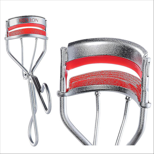 Triple-stepped Lash Curler, rostfritt stål/rött