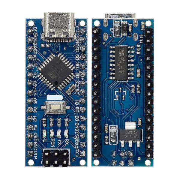 For Nano Mini / Type-c / Micro Usb Bootloader-yhteensopiva punainen ohjain Arduino Ch340 USB-ohjaimelle 16mhz Atmega328p (type-c Usb -hitsaus)