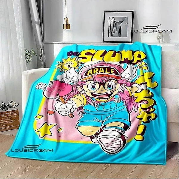v740 Sängkläder Doctor Slump tecknade tryckta filtar Fläns Varm filt mjuk och bekväm filt picknickfiltar sänglinnen födelsedagspresent 3-Delad 200x200cm 78x78in