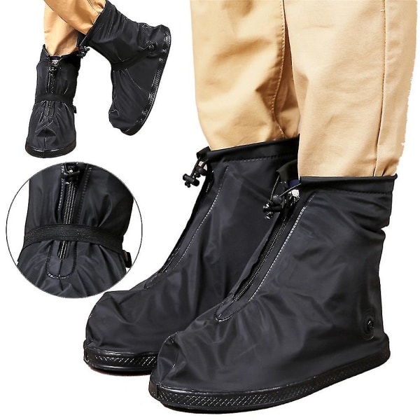 Waterproof Anti Skid Shoe Cover Rain Boot Galoshes Thicken Protector With Zipper 2XL