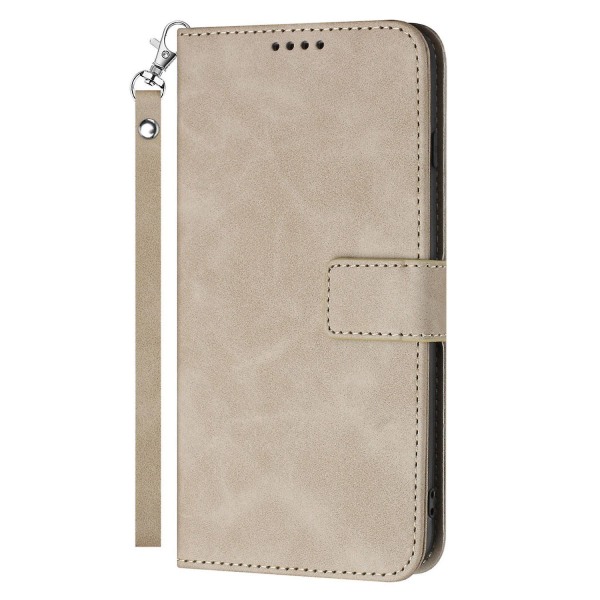 För Samsung Galaxy S23 Ultra Slim Fit Telefonfodral Magnetiskt Spänne Stativ Mobiltelefon Flip Plånboksfodral Khaki Samsung Galaxy S23 Ultra