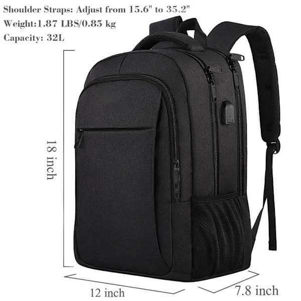 Överdimensionerad ryggsäck med laptopfack passar 18\" noteb-FA5-