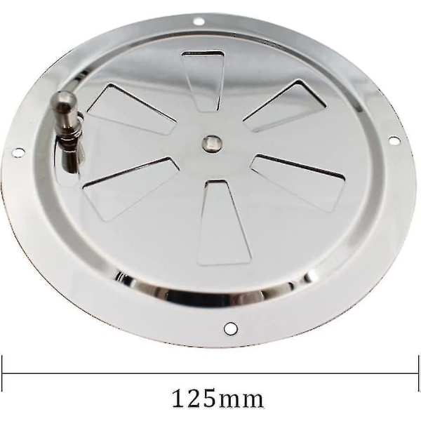 2st cirkulärt galler, justerbar ventil, ventil i rostfritt stål, 125 mm