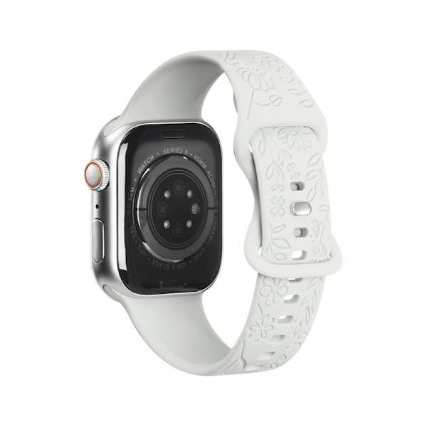 Passer til iwatchS9 876SE Apple Watch armbånd præget lille rose silikone Sunflower - hvid Sunflower - white Sunflower - white 38/40/41mm