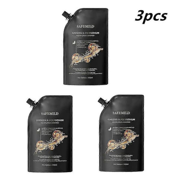 1-5 st Ginseng & Polygonum Multiflorum Schampo för att förhindra håravfall och främja hårväxt 3PCS