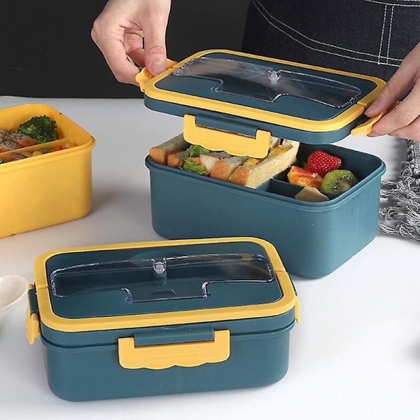 1000 ml:n lounaslaatikko japanilaistyylinen laatikko lapsille, opiskelijoille tarkoitettu ruokasäiliö Blue