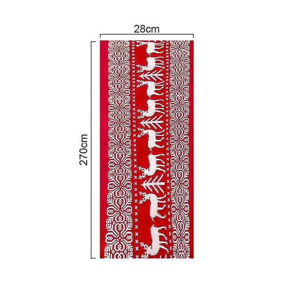 Linneduk för julbordet, för julbordsdekoration (270*28cm) Tryckt rektangulär bordsduk
