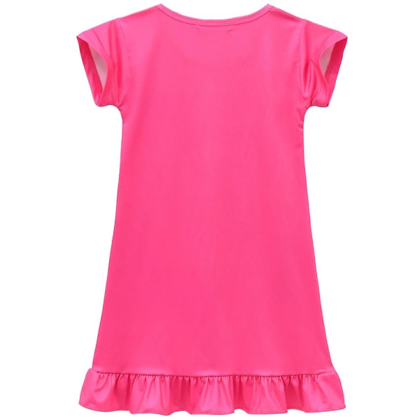 Børne Encanto Print Ruffle Pyjamas Kjole Piger Natkjole Nattøj Nattøj Rose Red 5-6 Years