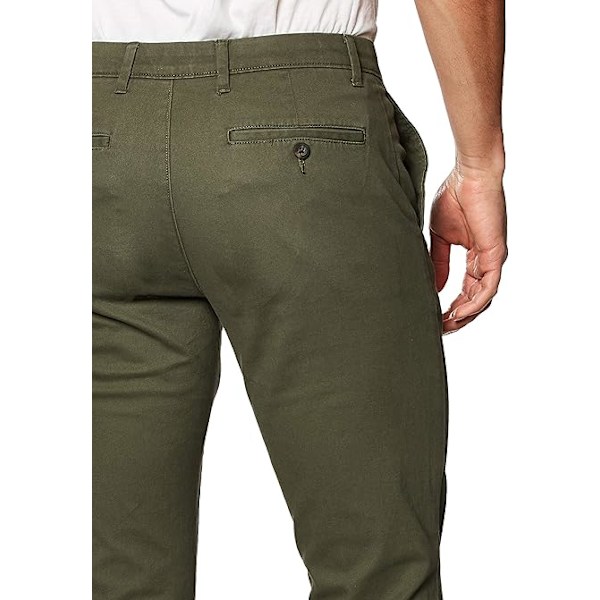 Herre Slim-Fit Casual Stretch Chino-bukse L Olive