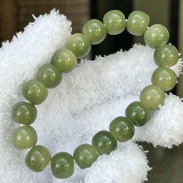 Wingling Spring Star Ball Jade Material Bodhi Poipan Polycuts Forewen Fingers Finger Sympathetic Workers Buddha Pearl Bracelet Woman 562 11mm wear size