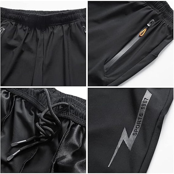 Herre Shorts 3/4 Jogger Capri Casual Sport Bukser Sommer Løs Zip Gym Løbetræning Bund Elastisk Talje Under Knæ Kort