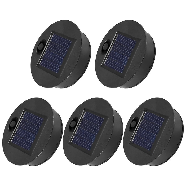5-pack solcellslampor reservdelar (övre storlek 2,76 tum, nedre storlek 2,36 tum), 7 varmvita LED-lampor, vattentäta