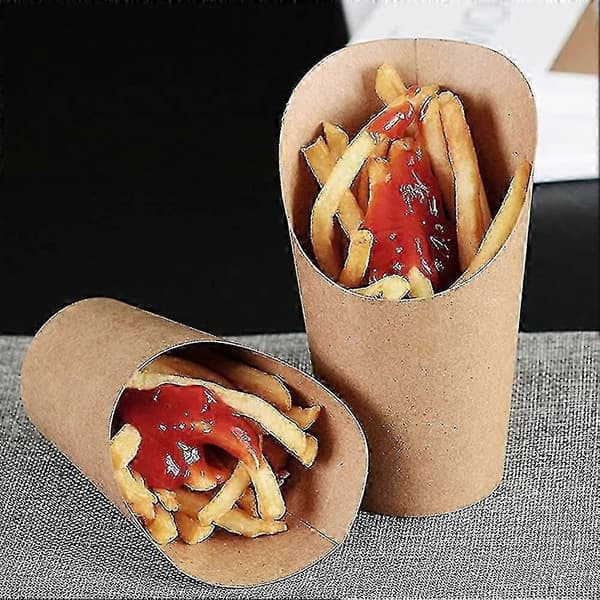 100 engangs pommes frites-holdere - perfekt for fester og take-away