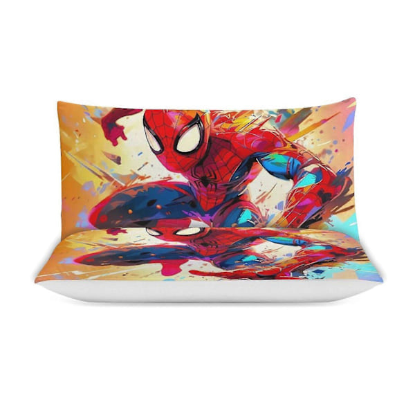 v204 Spider-Man 3-delt sengesett for enkeltseng - Inkluderer 1 enkelt dyne og 2 putevar sengetøy - Falmebestandig mikrofiber - Spider io204 135x200cm 53x78in