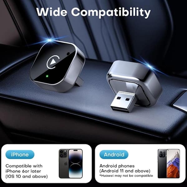 2-in-1 langaton CarPlay-sovitin Android Auto langaton sovitin Smart Mini Box USB-dongle Plug and Play WiFi Nopea yhteys Model 1
