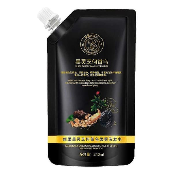 1* Svart Ganoderma och Polygonum multiflorum schampo Nytt Black 240ml