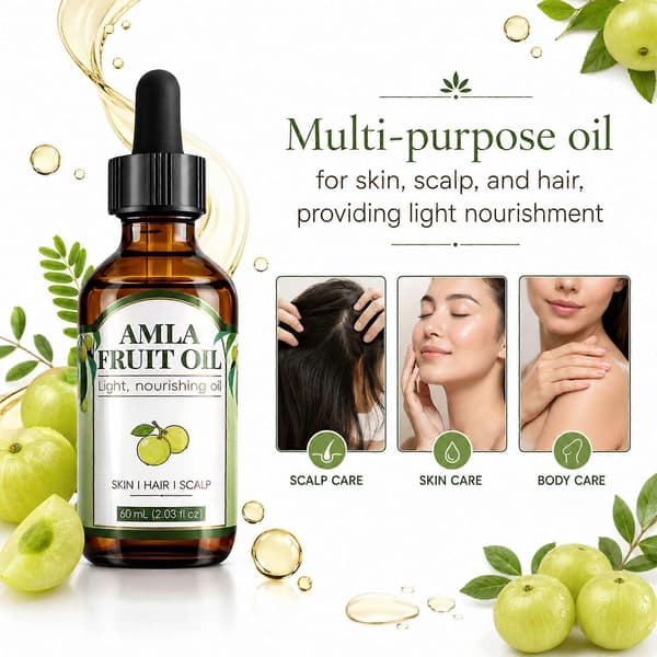 Amla Fruktolja, vårdar hårbotten och hud, lättviktsformula 60ml 1pcs