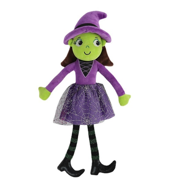 Halloween Witch Plys dukke Blød og behagelig stofgave til Halloween fødselsdag Purple