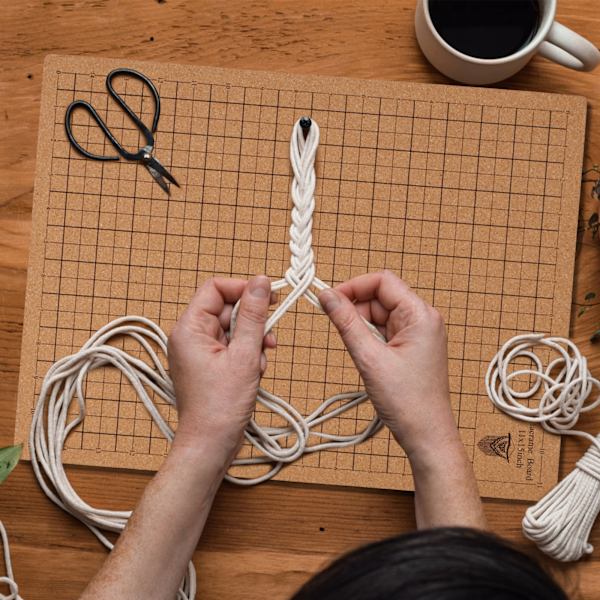 Macrame-plade med stifter 12x16in Dobbeltsidet Macrame-projektplade med gitter Bærbar fletplade med instruktioner Genanvendelig Macrame-plade og stifter