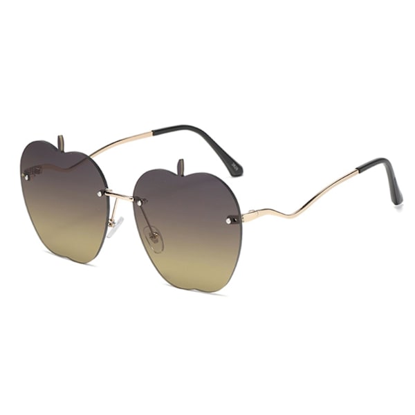 Retro æbleformede solbriller Uv 400 beskyttelse blokerende blænding solbriller til fancy dress kostumefest Gold Gradient Brown