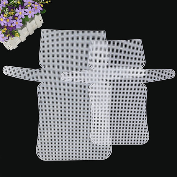 3 st/set Broderi Nätark Mesh DIY Bekväm Plast Hantverk Handväska Mesh Stickning Ark För Hem Mengxi White