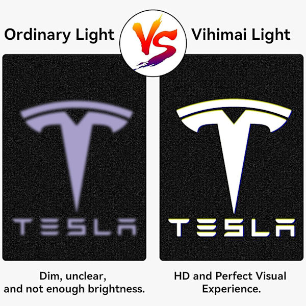 Dørlogo-projektorlys Velkomstlys Trinlys Til Tesla Model 3 Model Y Model S Model X Billedørlys Tesla Lys Tesla Tilbehør, 4 Stk./pakke