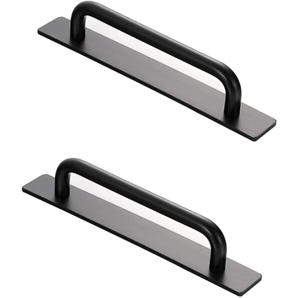 2 stk. selvklæbende håndtag selvklæbende dør- og vinduesgreb Snap dørhåndtag selvklæbende aluminiumshåndtag møbelhåndtag (sort)