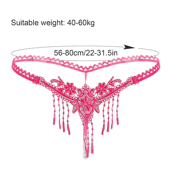Damunderkläder för kvinnor, låg midja, T-string, underkläder, Lingerie för kvinnor för sex, Kvinnliga sexiga hängen med pärlor Pink