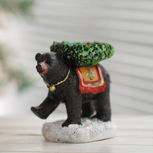 Hartsi Black Bear kynttilänjalka Kevyt helppokäyttöinen koriste pöytäkirjahyllyyn takkasisustus A