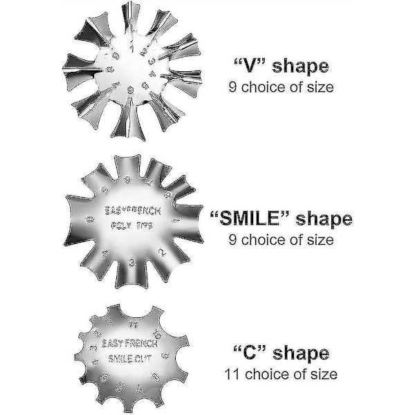 Neglekunst Manicure Kanttrimmer Cutter Model, Nem Fransk Smile Line Manicure Værktøj Rustfrit Stål Formet Akryl Gel Cutter Skimmel Kit Til DIY Akryl Neglekunst