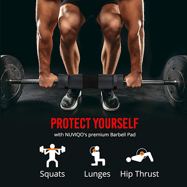 MKK Barbell Pad, Barbell Squat Pad, Barbell Neck Protector Olympic bar pad Sivukoukku, ja silmukka kiinteä muotoilu Vaahtokumitukipehmuste Niskalle Olkapäälle a