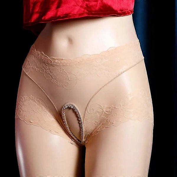 Perspektiv Öppen Klyka Underkläder Kvinnor Erotisk Klyklös Spets Transparent Trosor För Sex Underkläder Sexig Lingerie För Dam red 40-48kg