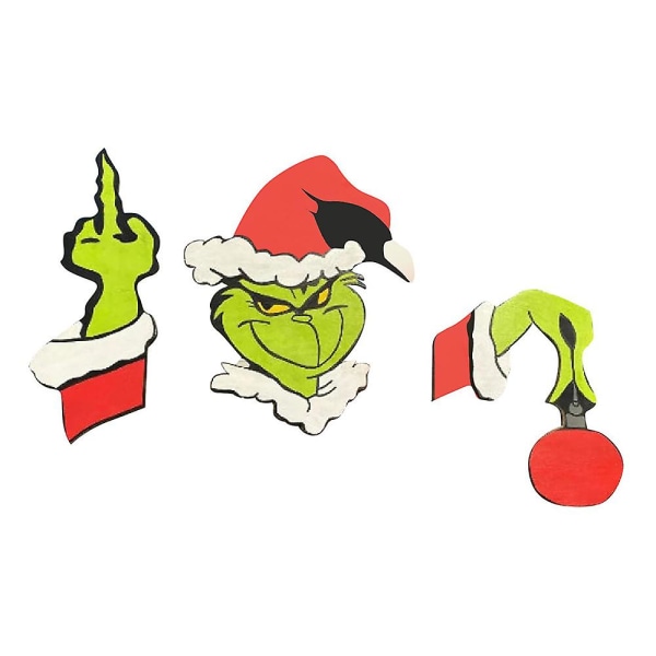 Grinch Joulupukki Hirvi Joulupuutarhan joulupihan aidan koristelu C