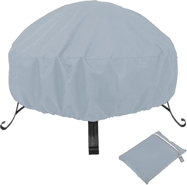 Rund Eldstadstäcke, Vattentätt Återanvändbart Eldstadstäcke Tarp Eldstadstäcke Utomhus Eldstadstäcke Med Dragkedja (122 X 46 Cm, Grå)