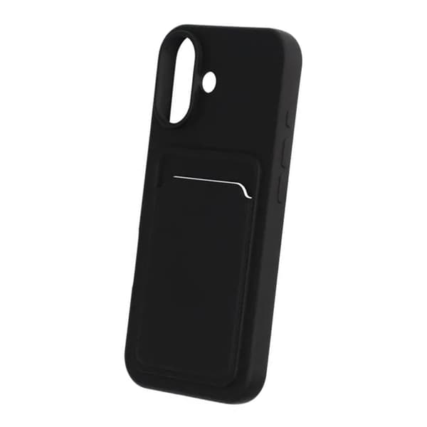Silikondeksel med kortholder for iPhone 17 - Svart