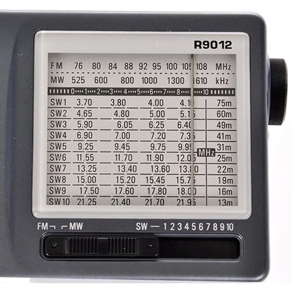 R-9012 kannettava digitaalinen lyhytaaltoradio Am/fm/sw(1-10) 12 kaistainen vastaanotin (uk-9012)