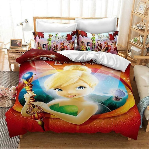 v4861 Sängkläder 3 Delar Påslakanset TinkerBell Tecknade Sängkläder Set Storlek Barn Sängkläder IU4861 240x260cm 94x102in