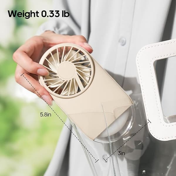 Håndholdt miniventilator med beslag