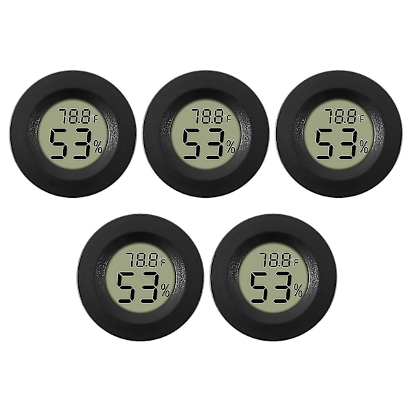 5-pakks hygrometer termometer digital LCD-skjerm fuktighetsmåler for luftfuktere avfuktere